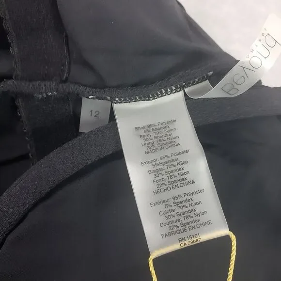 Beyond Control Swimdress Womens 12 Black One Piece Gold Grommets LXGR00839 - Picture 14 of 15